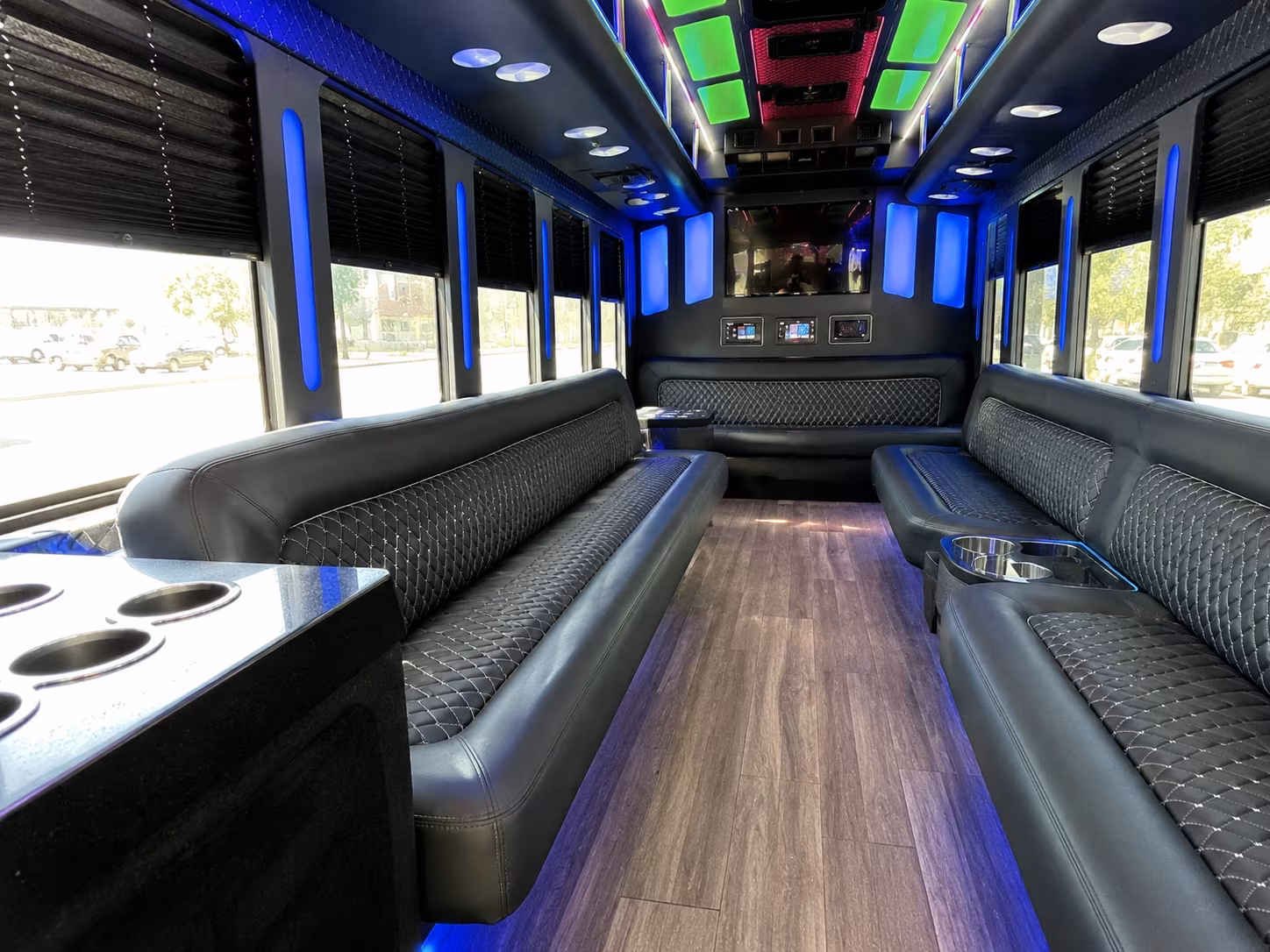 west covina 15 passenger party bus inside