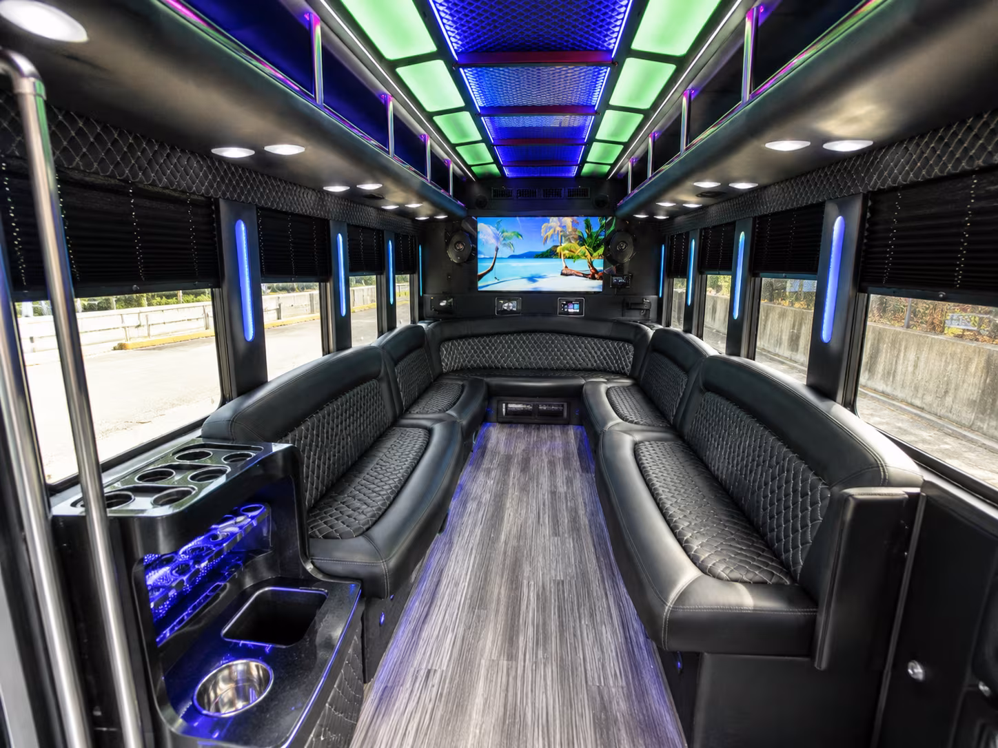 west covina 18 passenger party bus inside
