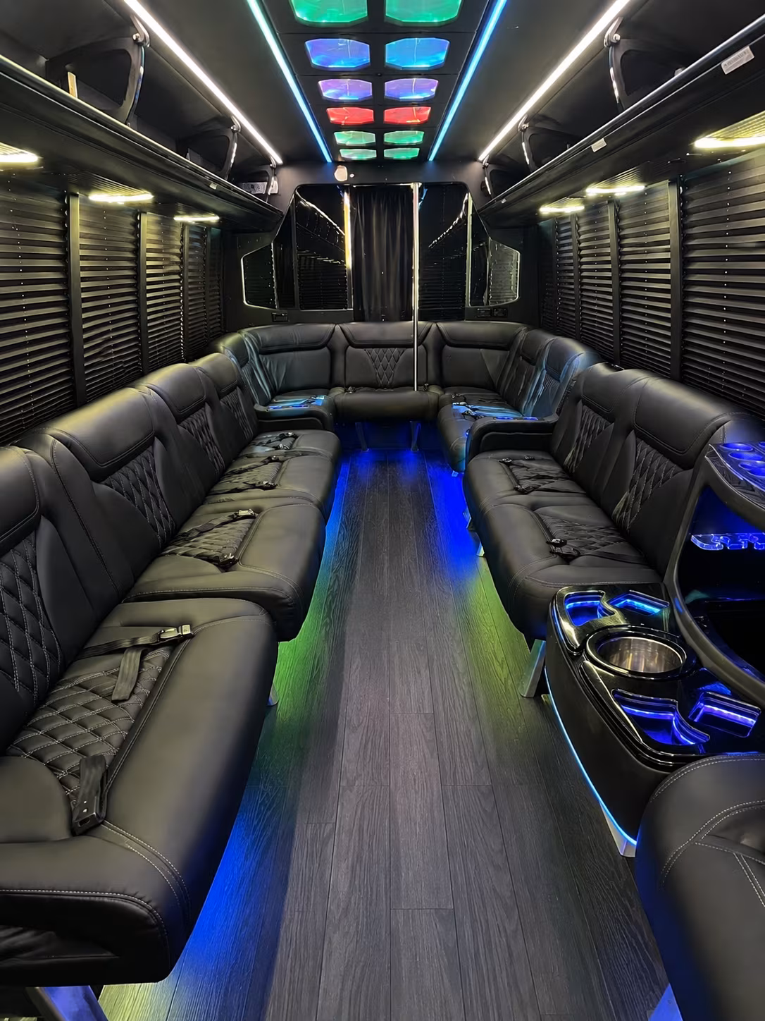 west covina 20 passenger party bus interior