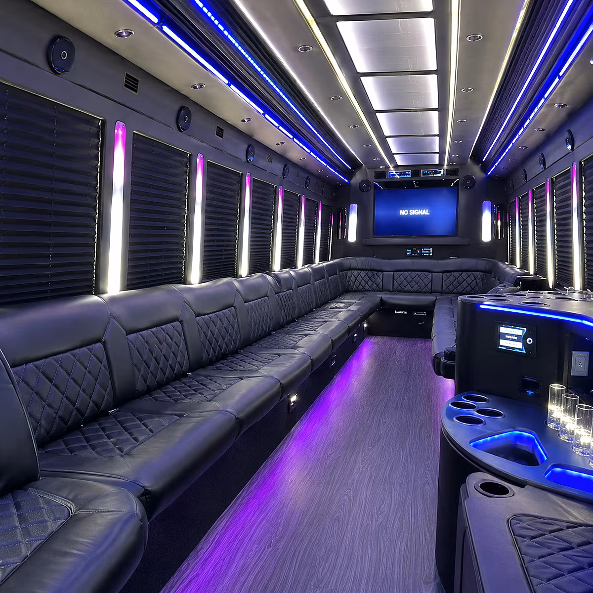 west covina 30 passenger party bus inside