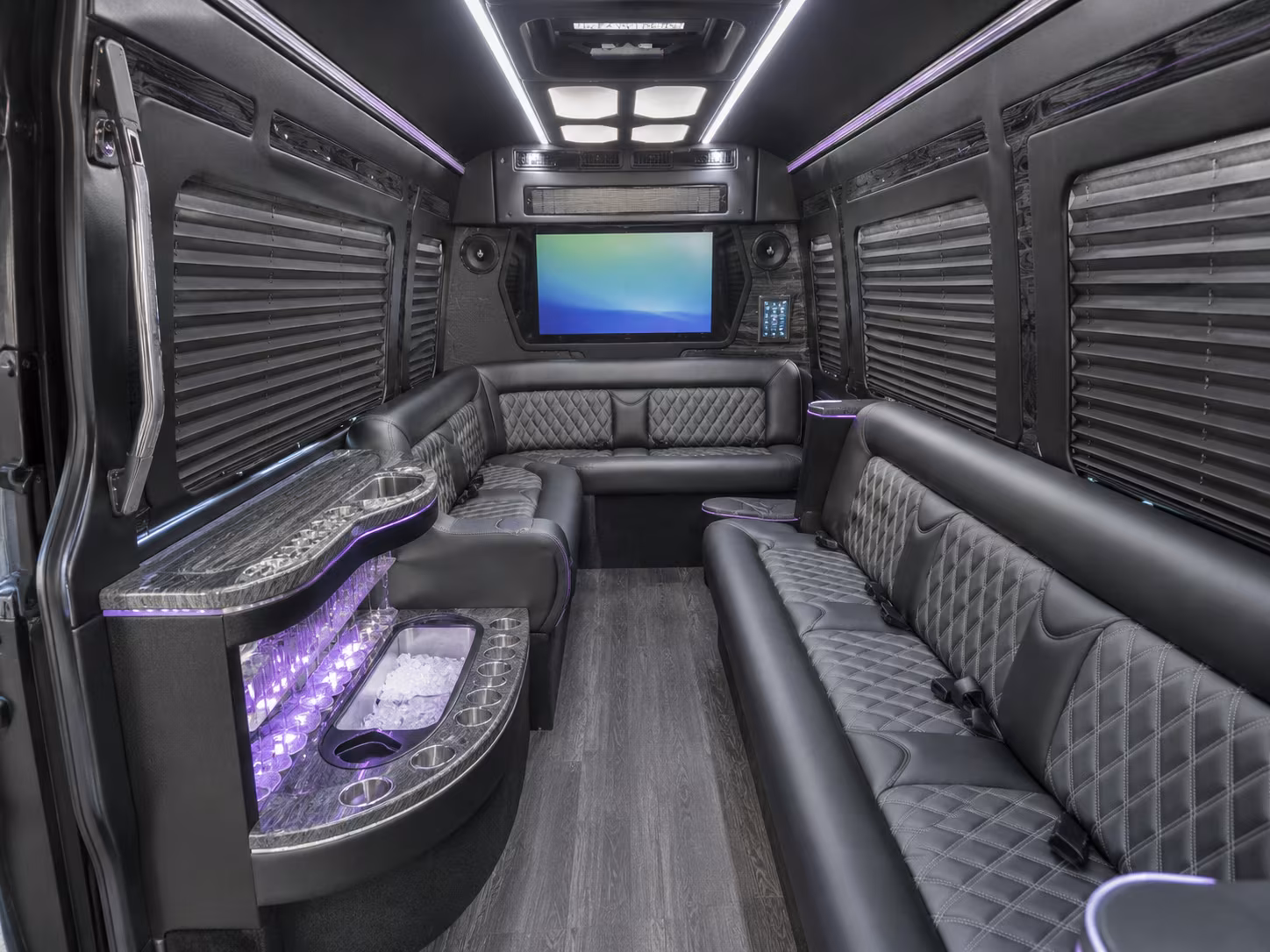 west covina 40 passenger party bus inside